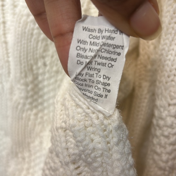 Cabi Cable Knit Long Sleeve Open Front Ivory Sweater Cardigan Style 193 M - Picture 9 of 10